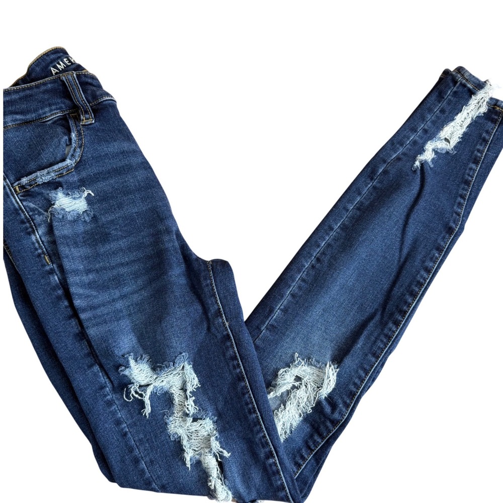 SALE American Eagle Outfitters Hi Rise Jegging Jeans‎ Women Size 2 L Distressed